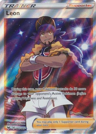 Pokemon Card Vivid Voltage 182/185 Leon Supporter Full Art