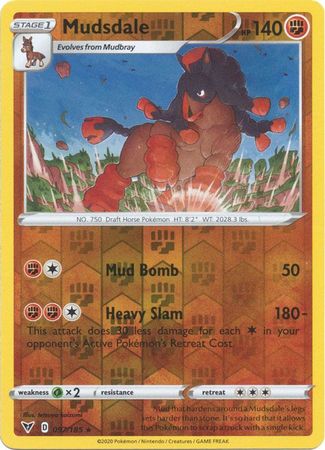 Pokemon Card Vivid Voltage 097/185 97/185 Mudsdale Reverse Holo Rare