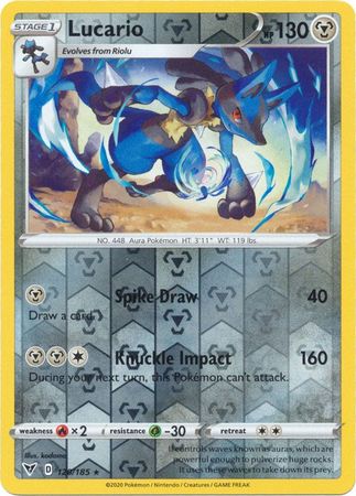 Pokemon Card Vivid Voltage 120/185 120/185 Lucario Reverse Holo Rare – Yeet