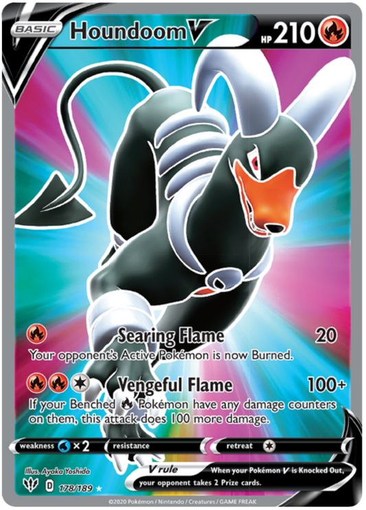 Pokemon Card Darkness Ablaze 178/189 178/189 Houndoom V Full Art