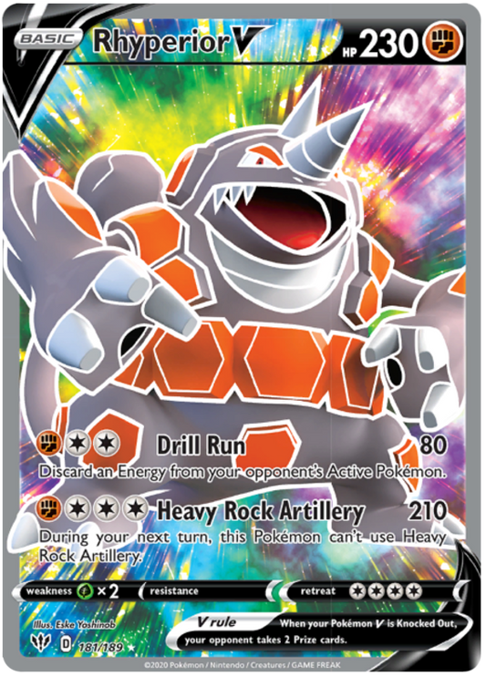 Pokemon Card Darkness Ablaze 181/189 181/189 Rhyperior V Full Art