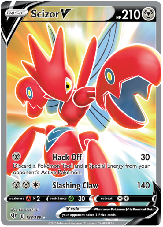 Pokemon Card Darkness Ablaze 183/189 183/189 Scizor V Full Art