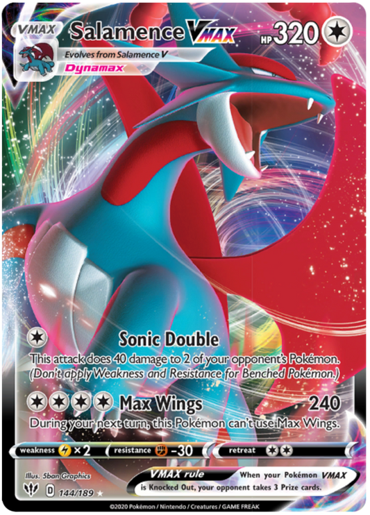 Pokemon Card Darkness Ablaze 144/189 144/189 Salamence VMAX Ultra Rare