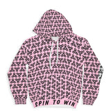 Spin to win in a Salmon Hoodie